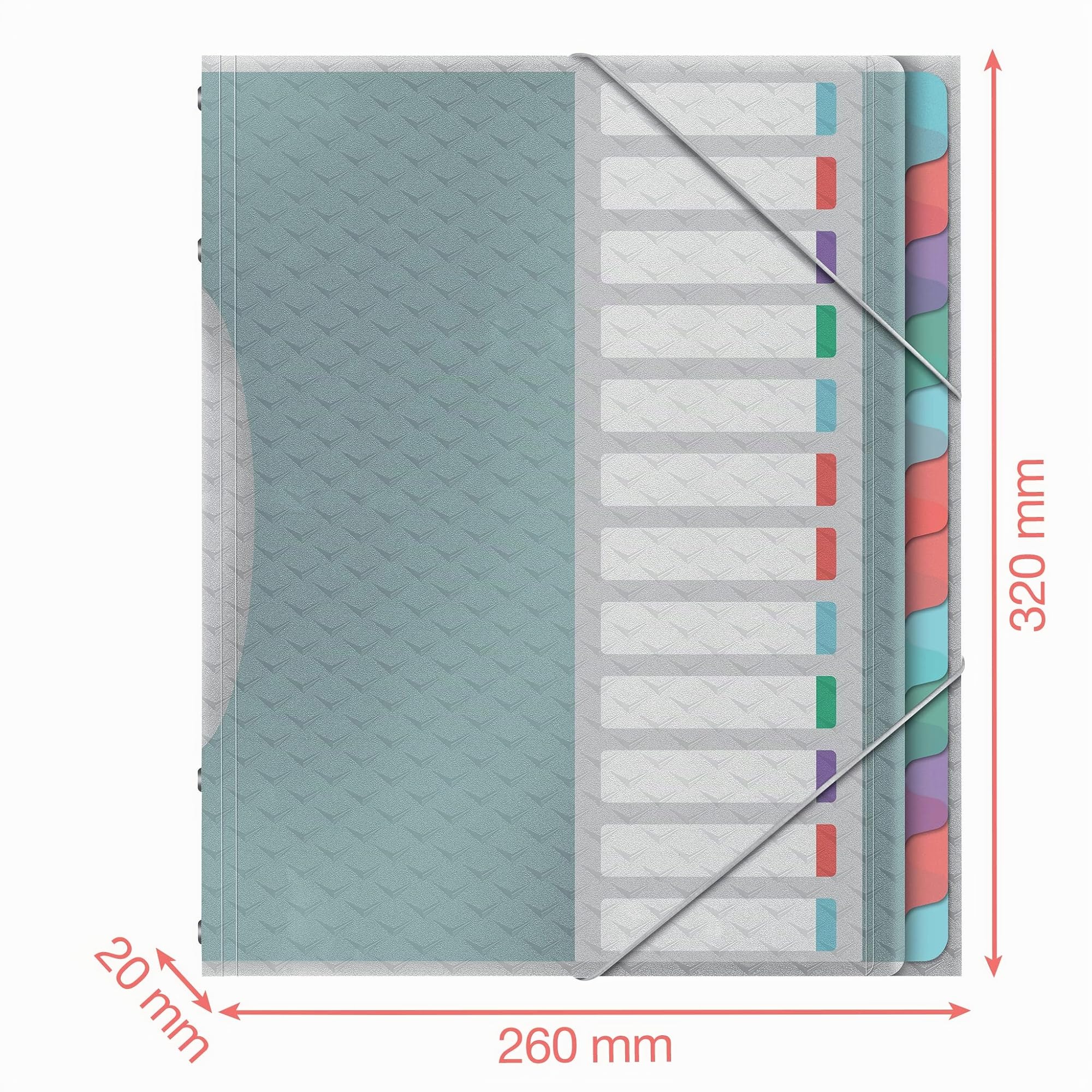 esselte-colour-breeze-quaderno-a4-12-divisori-multicolore-266x320x20-mm image 6