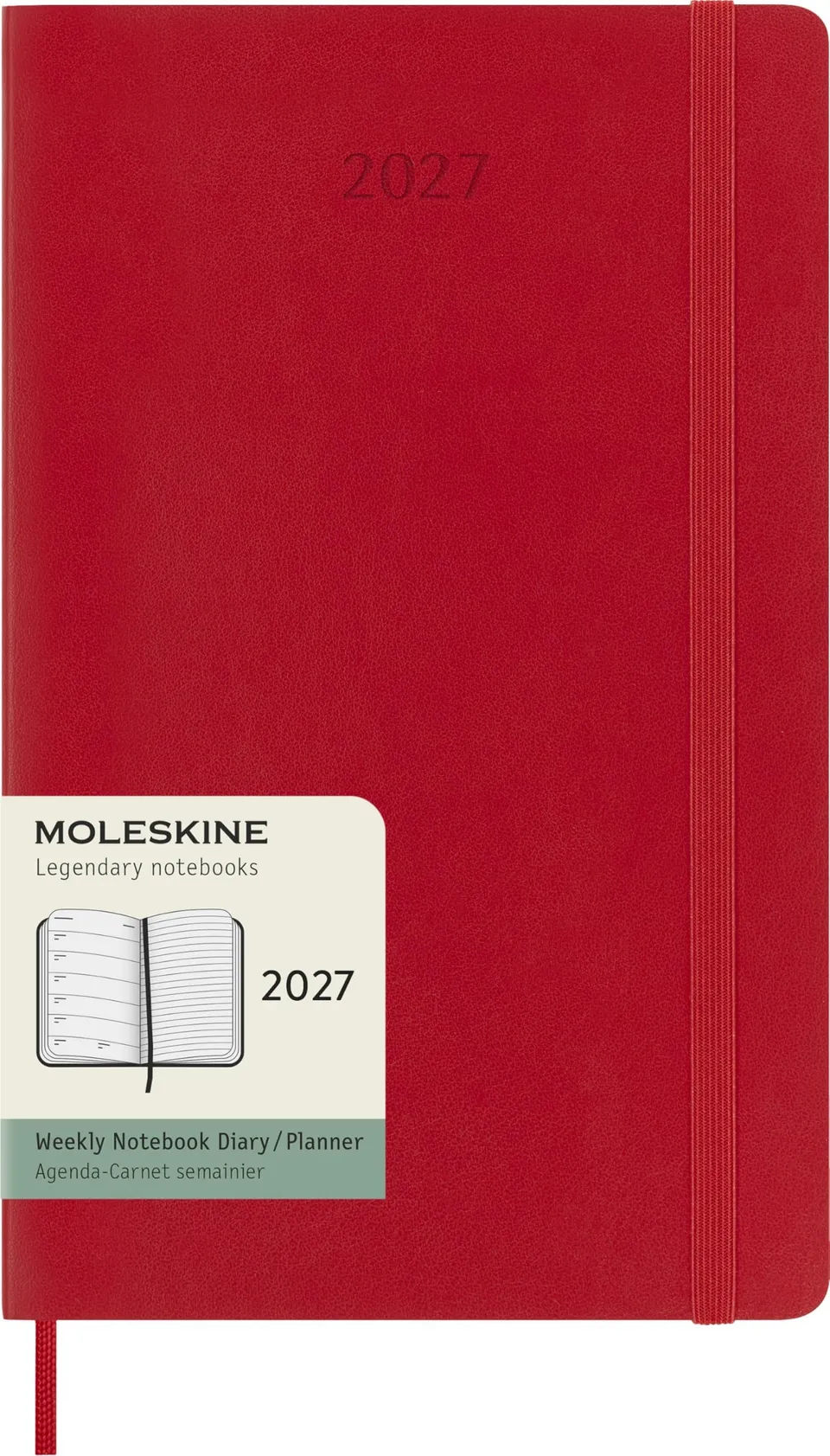 moleskine-agenda-settimanale-2027-large-13x21-cm-rosso-scarlatto-copertina-morbi image 1