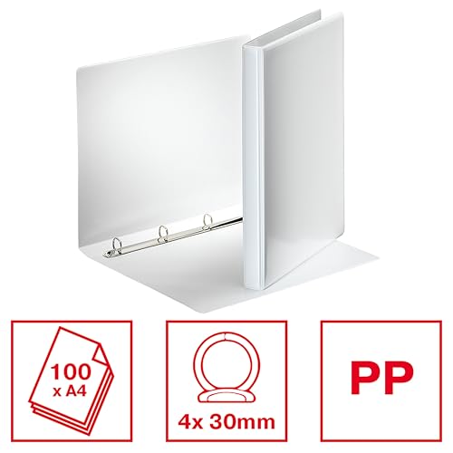 esselte-essentials-panorama-binder-4-anelli-a4-bianco-dorso-3-cm image 8