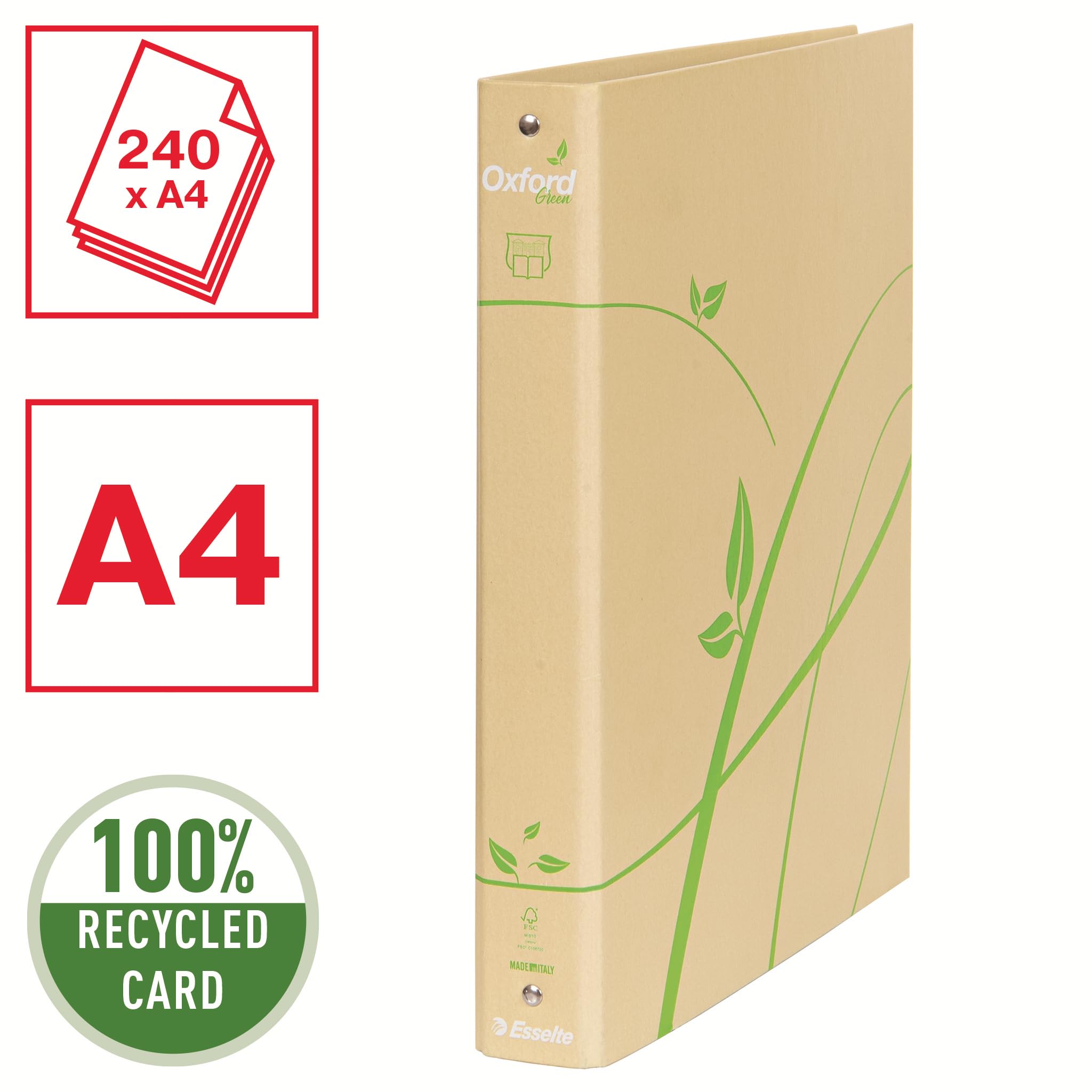 oxford-green-raccoglitore-4-anelli-tondi-a4-maxi-22x30-cm-dorso-3-cm image 2