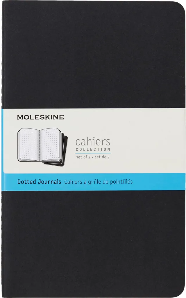 moleskine-cahier-journal-set-3-quaderni-puntinati-large-13x21-cm-nero image 1