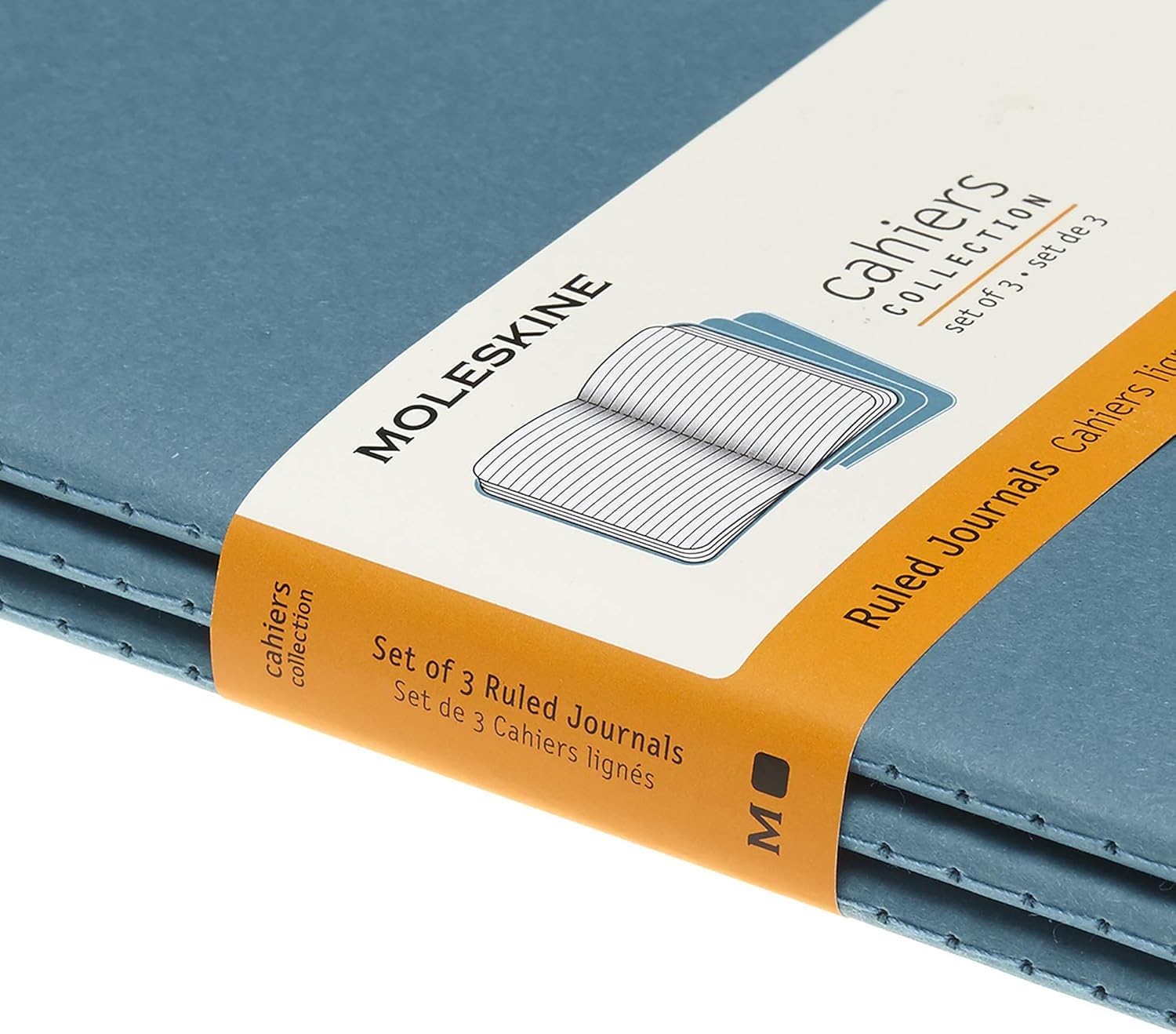 moleskine-cahier-journal-large-13x21-cm-righe-blu-brillante-set-3-quaderni image 7