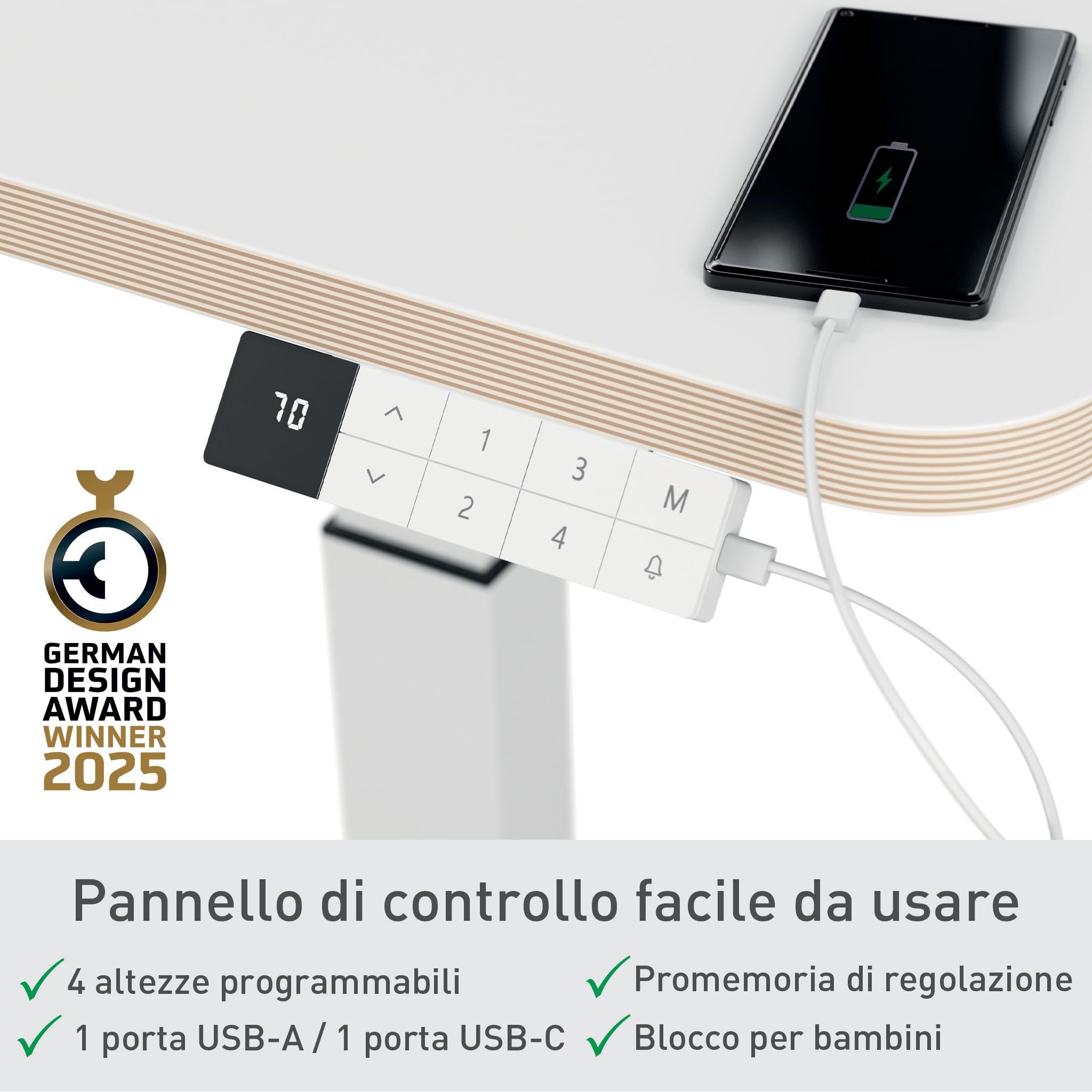 leitz-ergo-65340001-scrivania-sit-stand-elettrica-80-x-60-cm-bianca image 4