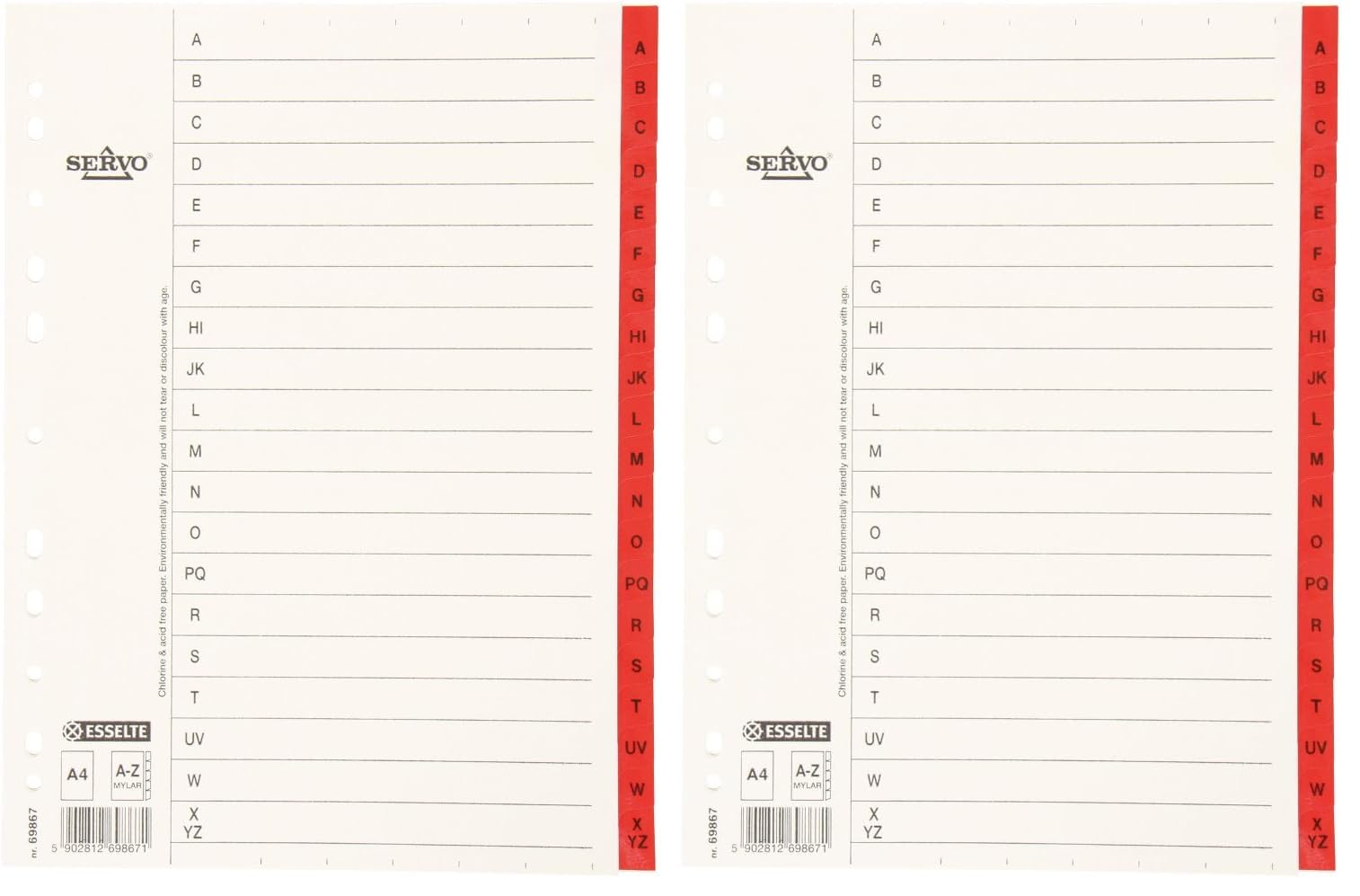 esselte-rubrica-alfabetica-a-z-mylar-a4-multicolor-100166 image 8
