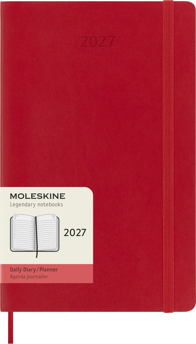 moleskine-agenda-giornaliera-2027-large-13x21-cm-morbida-rosso-scarlatto image 1