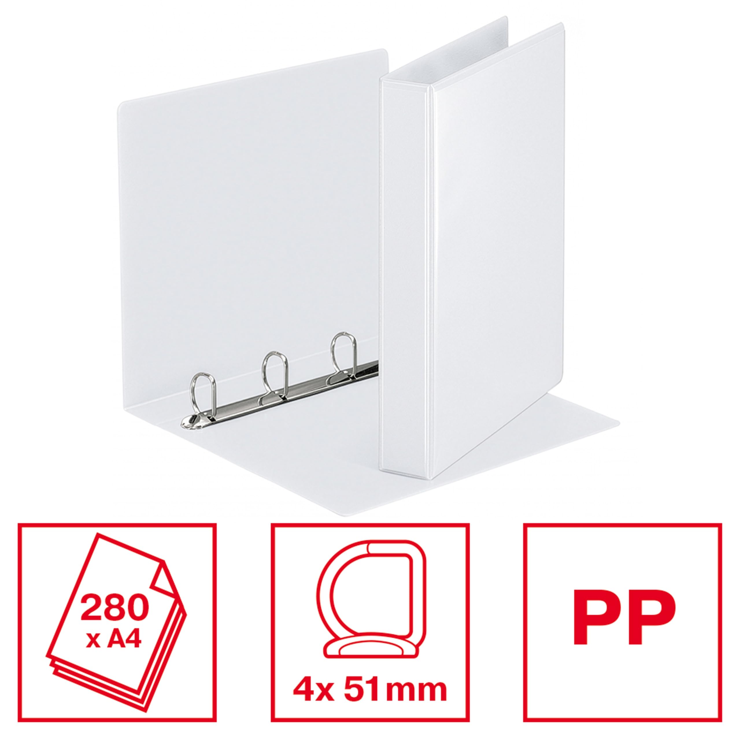 esselte-essentials-panorama-raccoglitore-4-anelli-d-a4-dorso-5-cm-bianco image 2