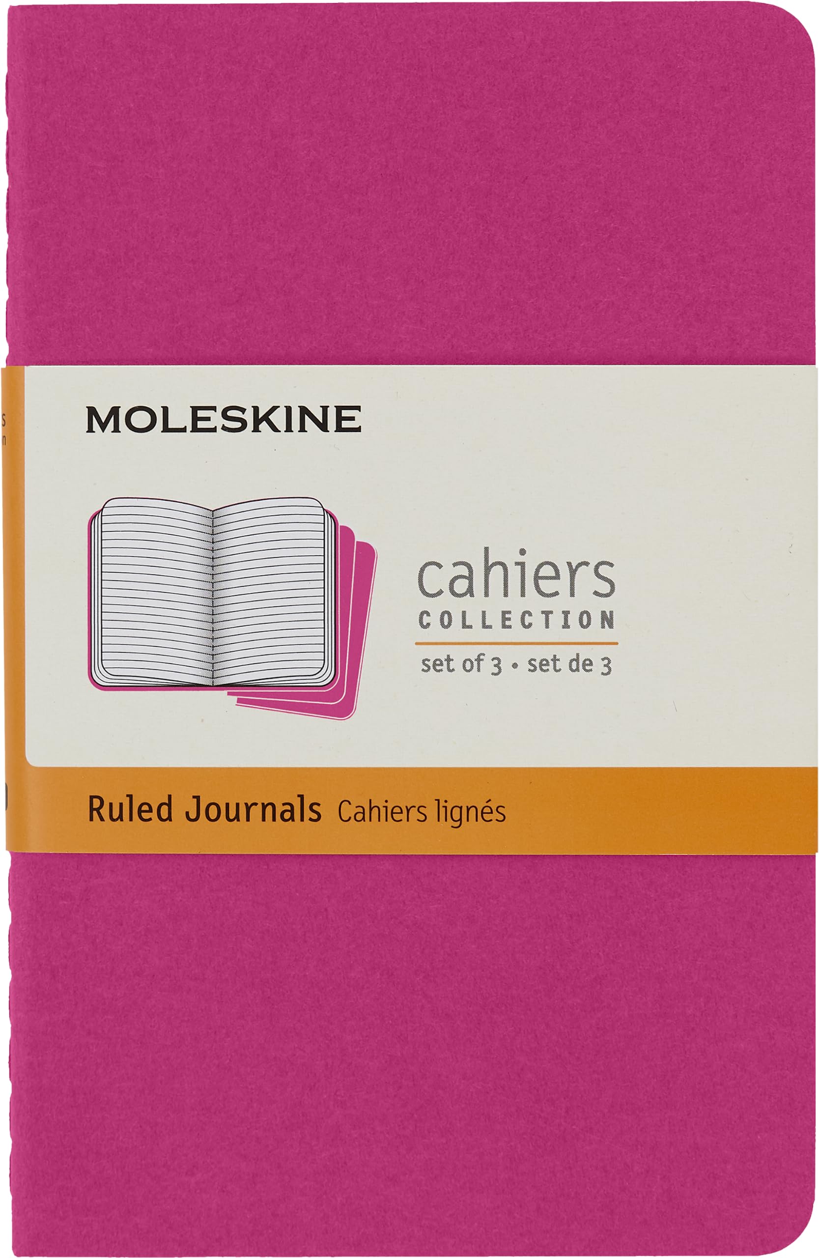 moleskine-cahier-journal-pocket-9x14-rosa-cinetico-pagine-bianche-x3 image 1