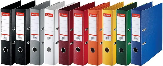 esselte-essentials-raccoglitori-a-leva-a4-dorso-75-mm-550-fogli-10-pezzi-assorti image 1