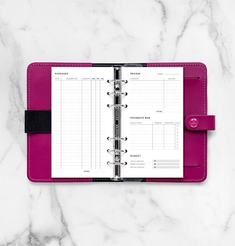 filofax-expense-tracker-refill-personal-ricarica-organiser-minimal image 3