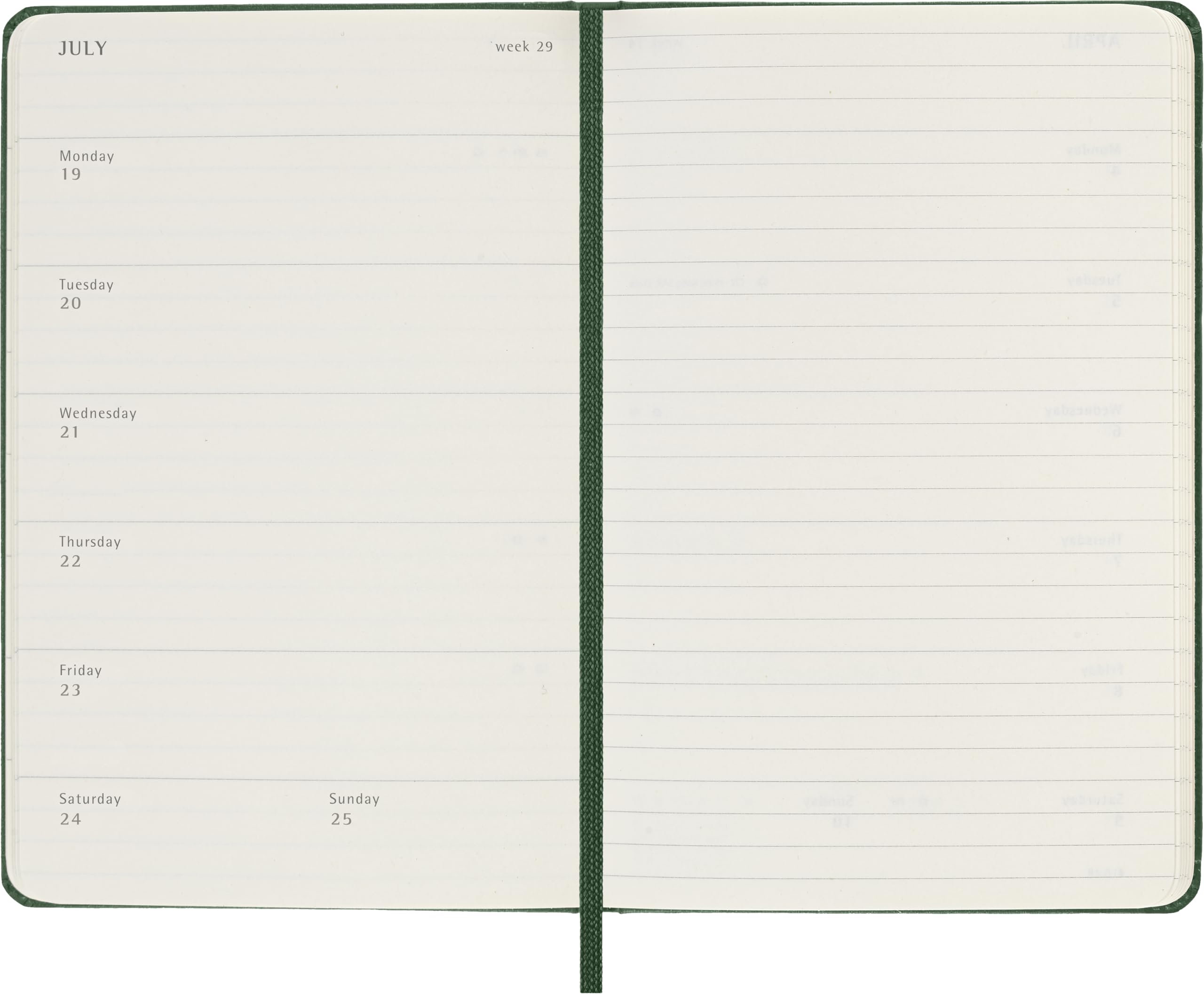 moleskine-agenda-settimanale-2027-pocket-9x14-cm-verde-mirto-copertina-rigida image 3