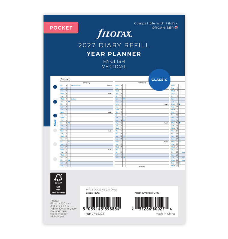 filofax-planner-annuale-verticale-pocket-2027-inglese image 1