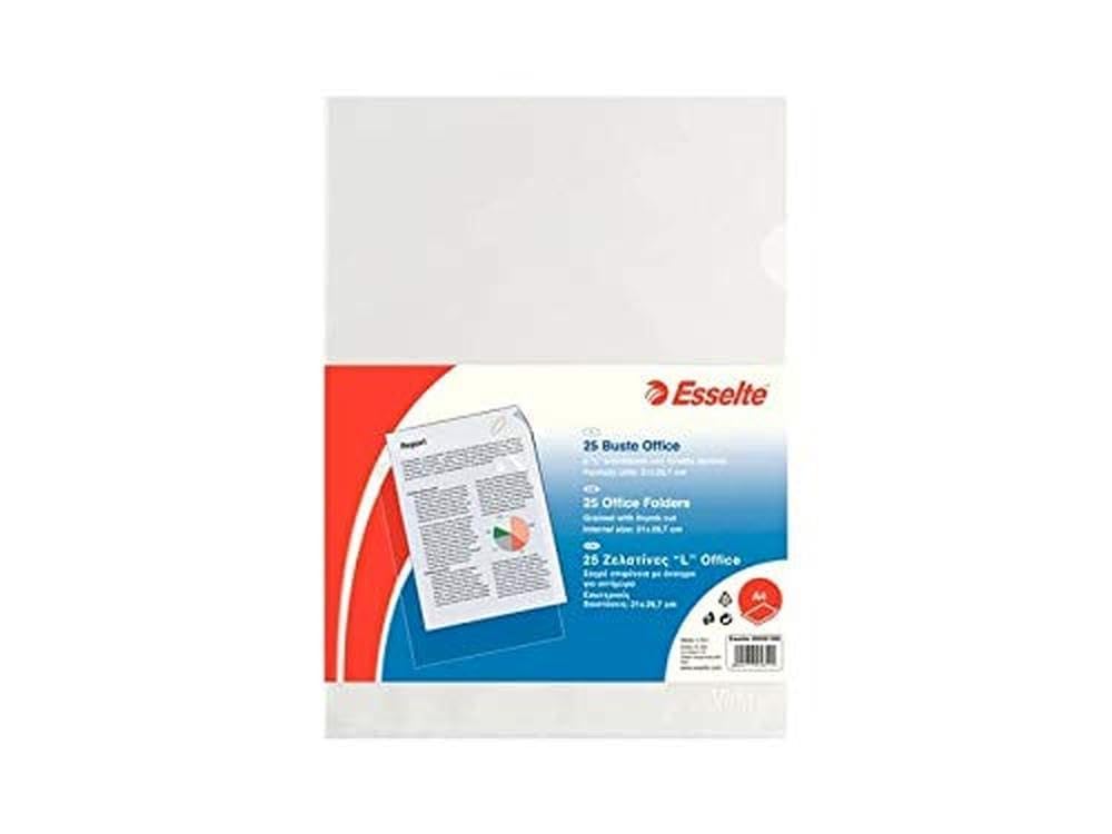 esselte-office-buste-a-l-a4-in-ppl-antiriflesso-25-pezzi-trasparenti image 4
