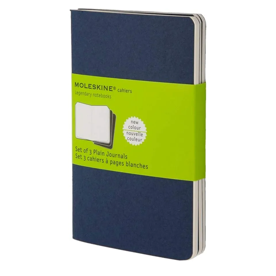 moleskine-cahier-journal-pagina-bianca-blu-set-3-quaderni image 1