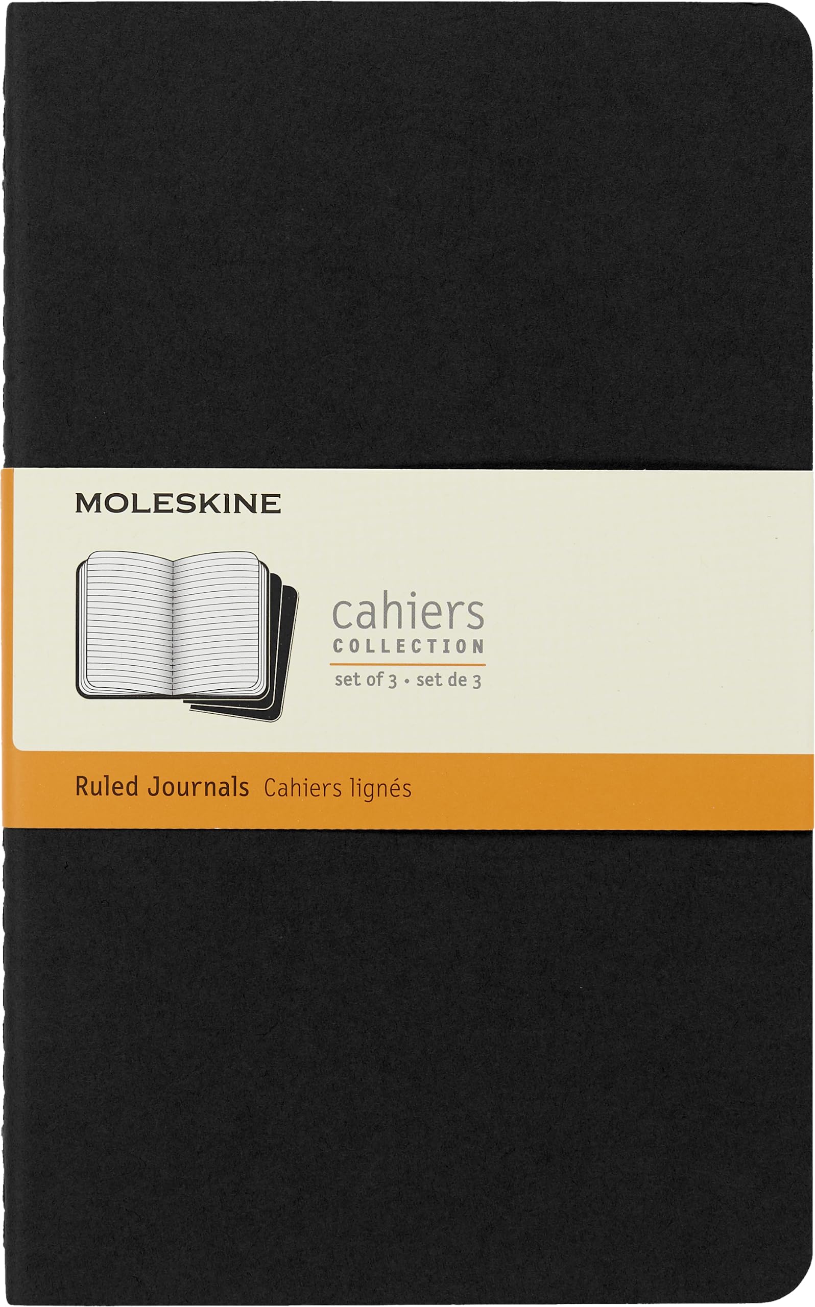 moleskine-cahier-journal-set-3-quaderni-a-righe-nero-large-13x21-cm-80-pagine image 1