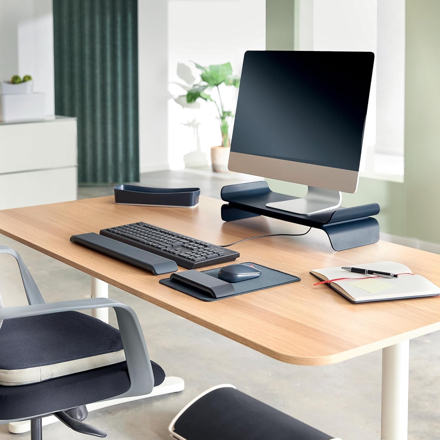 leitz-ergo-supporto-monitor-regolabile-2-altezze-grigio-velluto-65040089 image 7