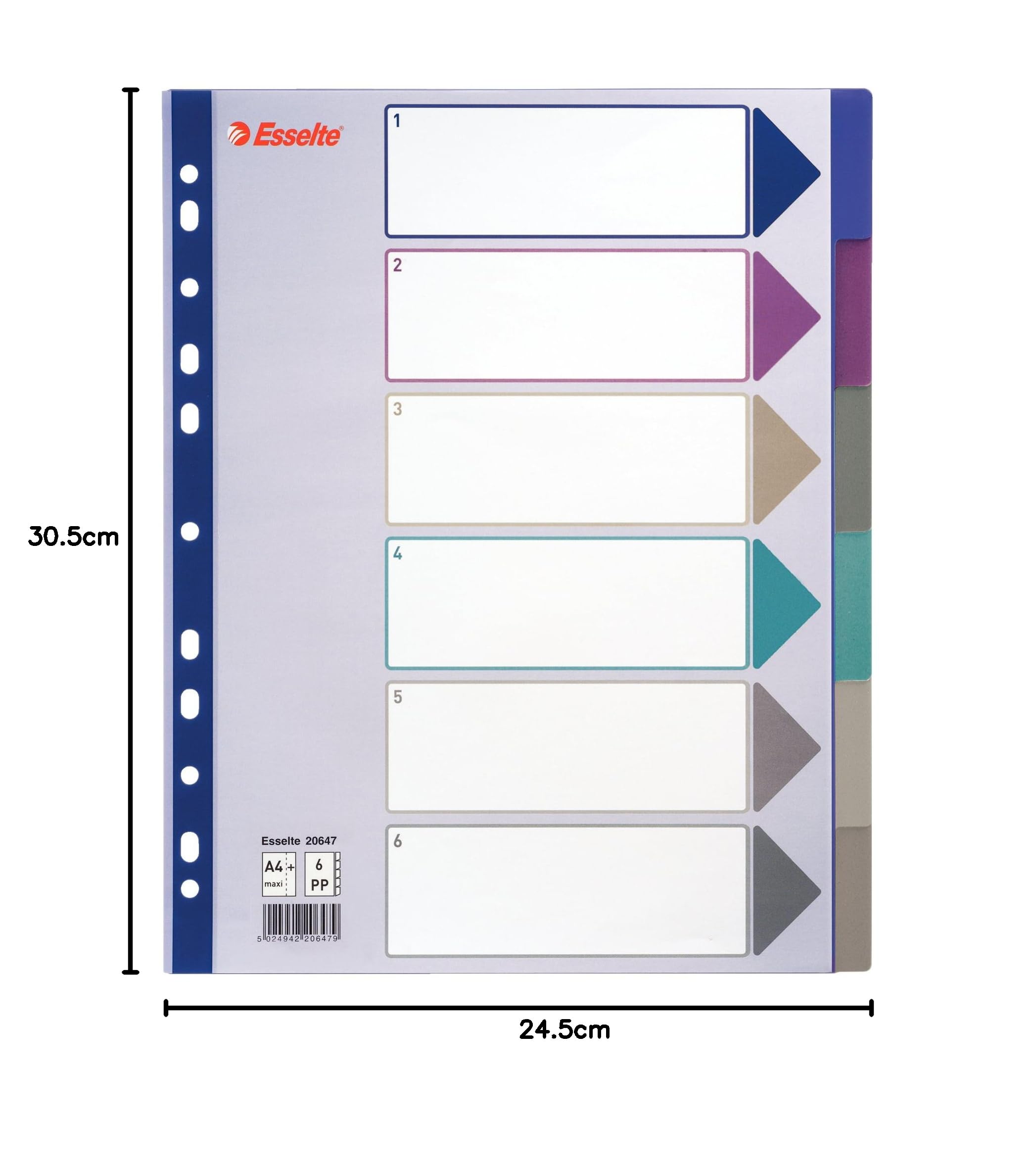 esselte-intercalare-in-ppl-traslucido-6-tasti-formato-maxi-a4 image 4
