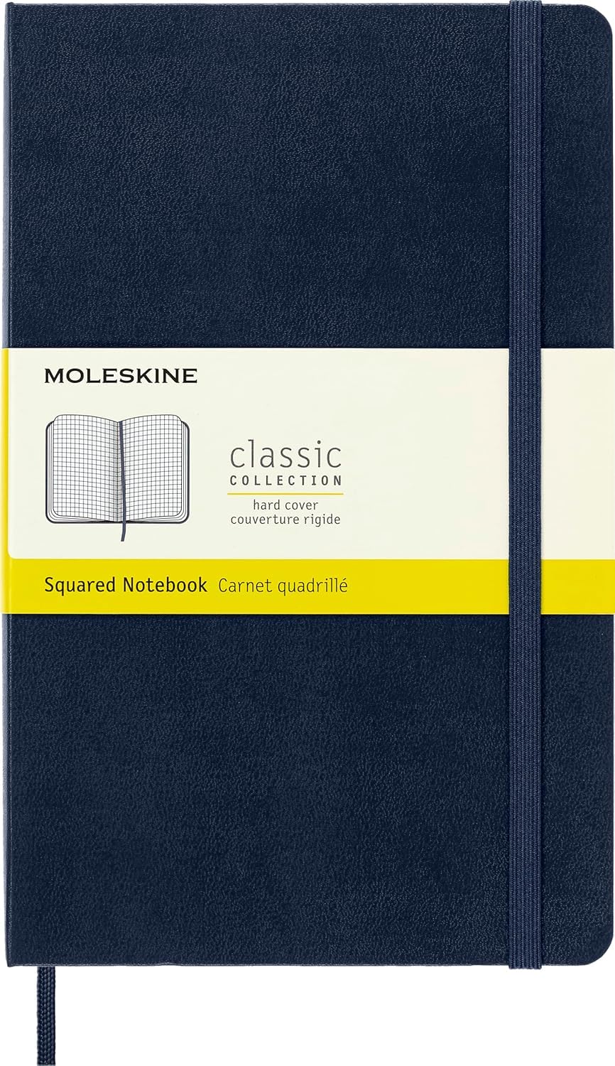 moleskine-classic-notebook-large-13x21-cm-quadretti-blu-zaffiro-240-pagine image 1