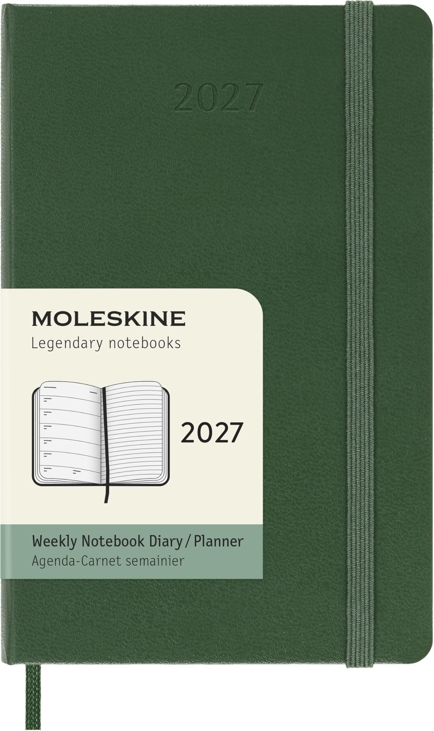 moleskine-agenda-settimanale-2027-pocket-9x14-cm-verde-mirto-copertina-rigida image 1