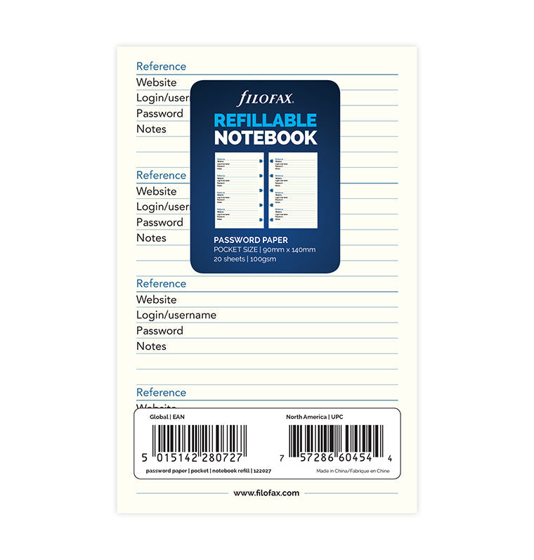 filofax-notebook-password-refill-pocket image 1