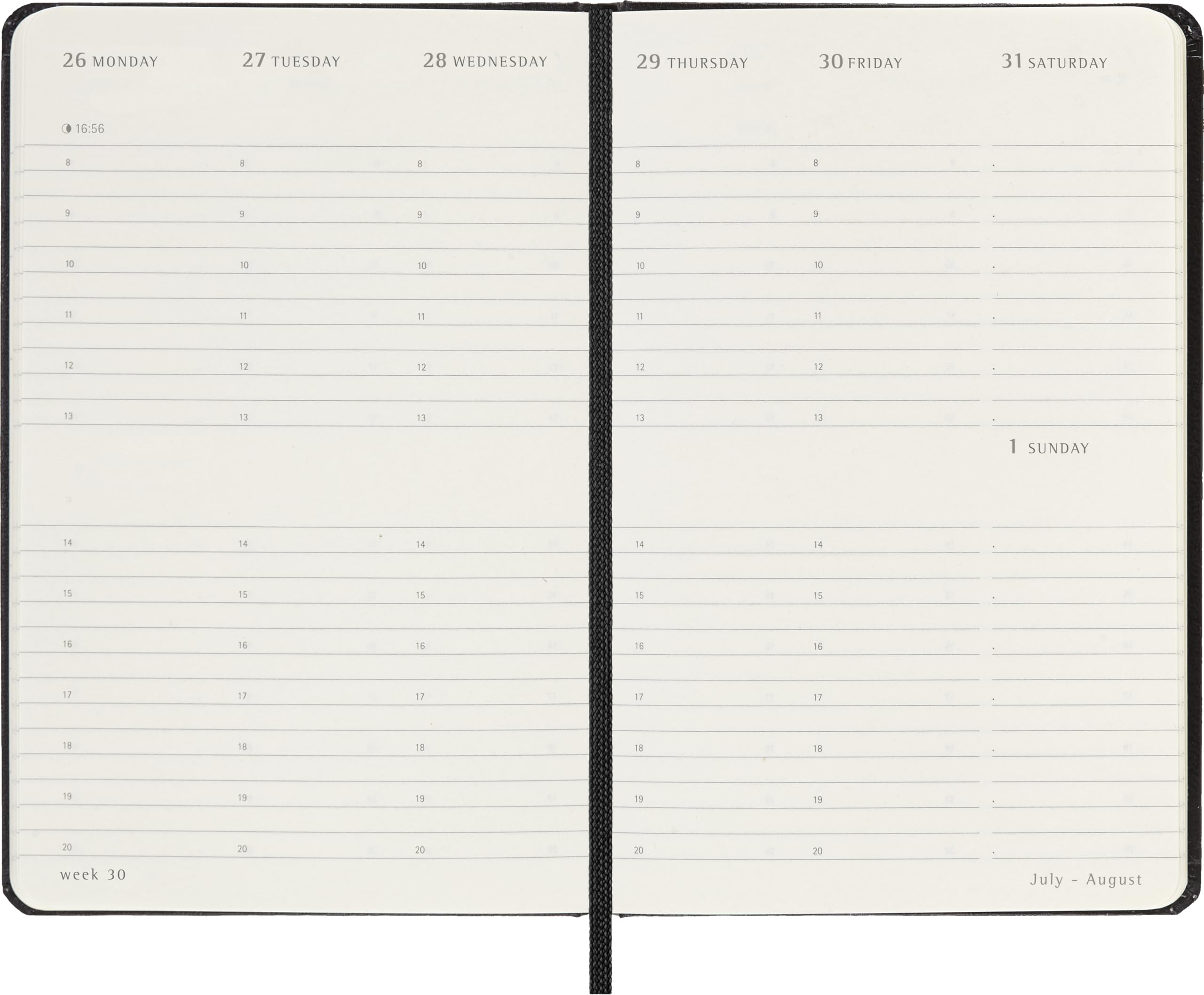 moleskine-agenda-settimanale-verticale-2027-pocket-9x14-cm-nero-copertina-rigida image 3