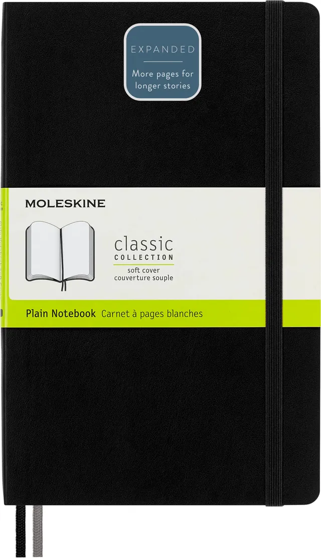 moleskine-classic-notebook-expanded-soft-large-13x21-cm-pagine-bianche-nero-400- image 1