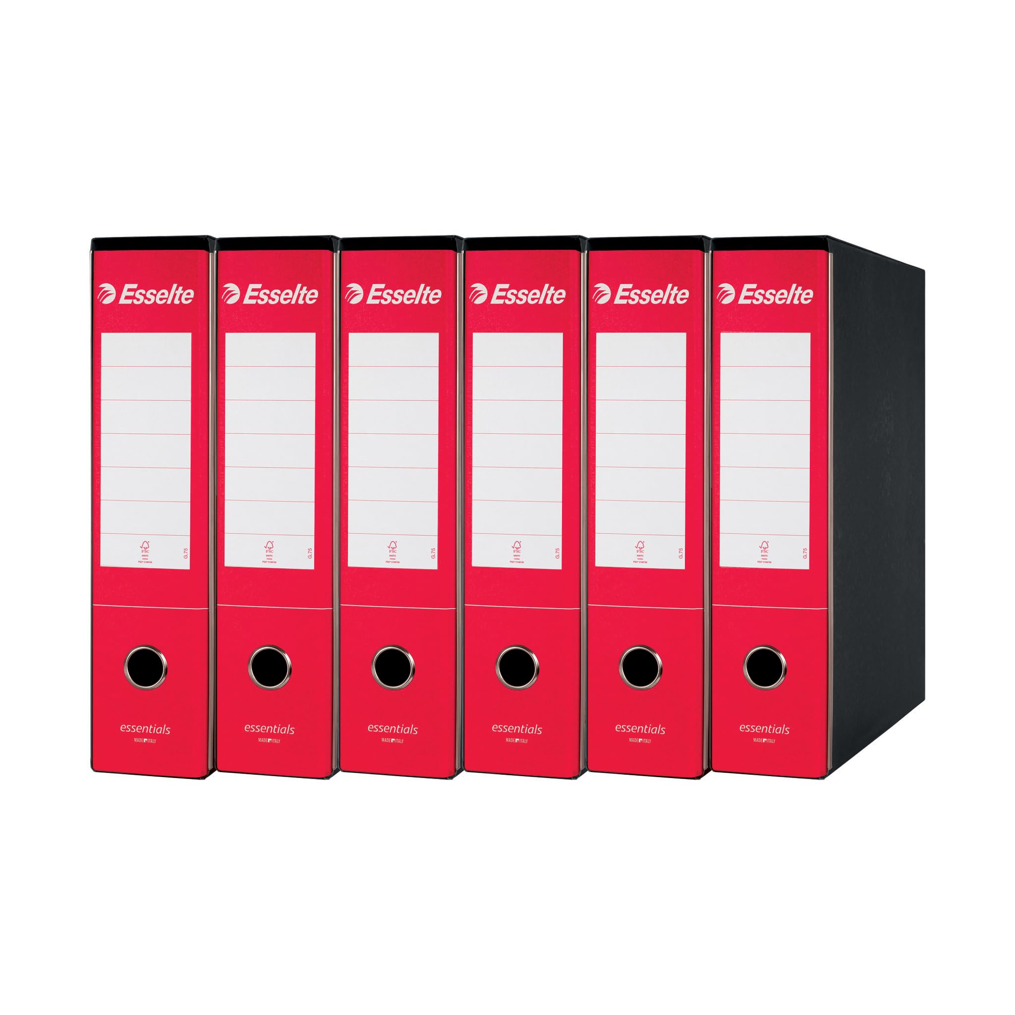 esselte-essentials-g75-registratori-a-leva-protocollo-23x33-dorso-8-cm-rossi-6-p image 1