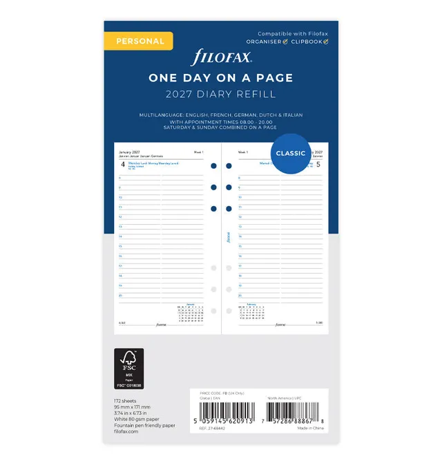 filofax-calendario-1-giorno-per-pagina-personal-2027-multilingua image 1