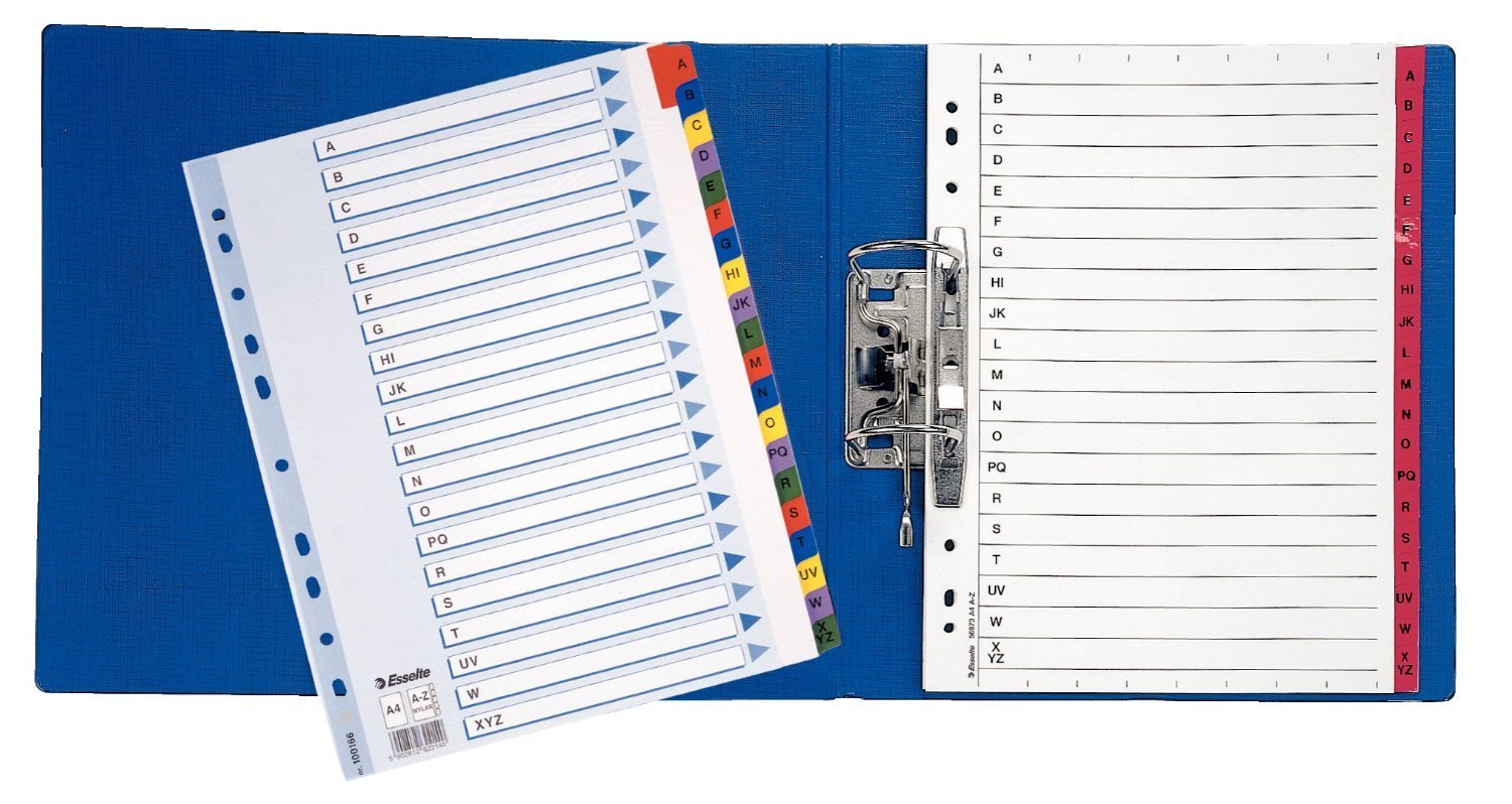 esselte-rubrica-alfabetica-a-z-mylar-a4-multicolor-100166 image 1