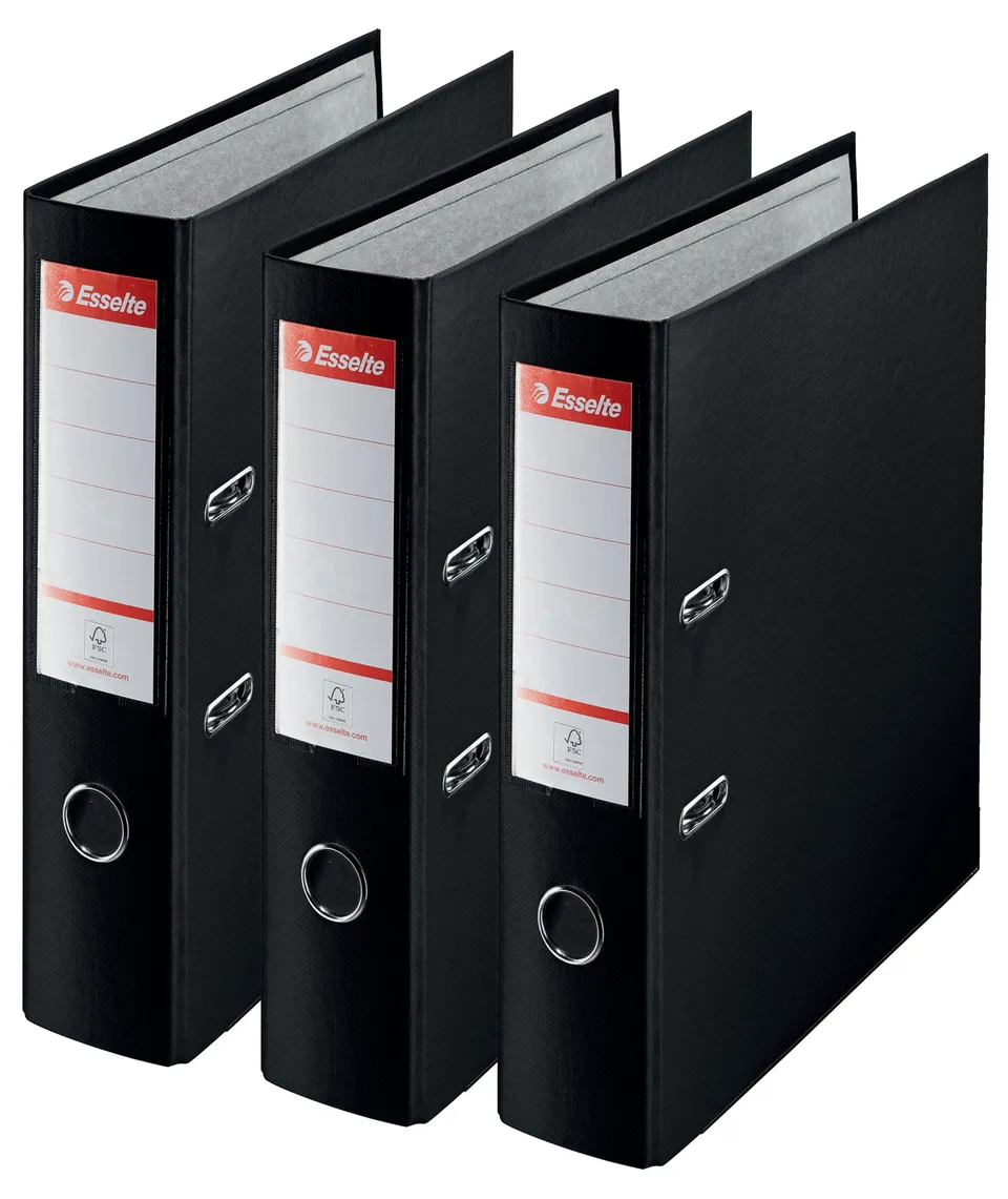 esselte-d75-essentials-set-3-raccoglitori-a-leva-a4-nero-dorso-7-5-cm image 1