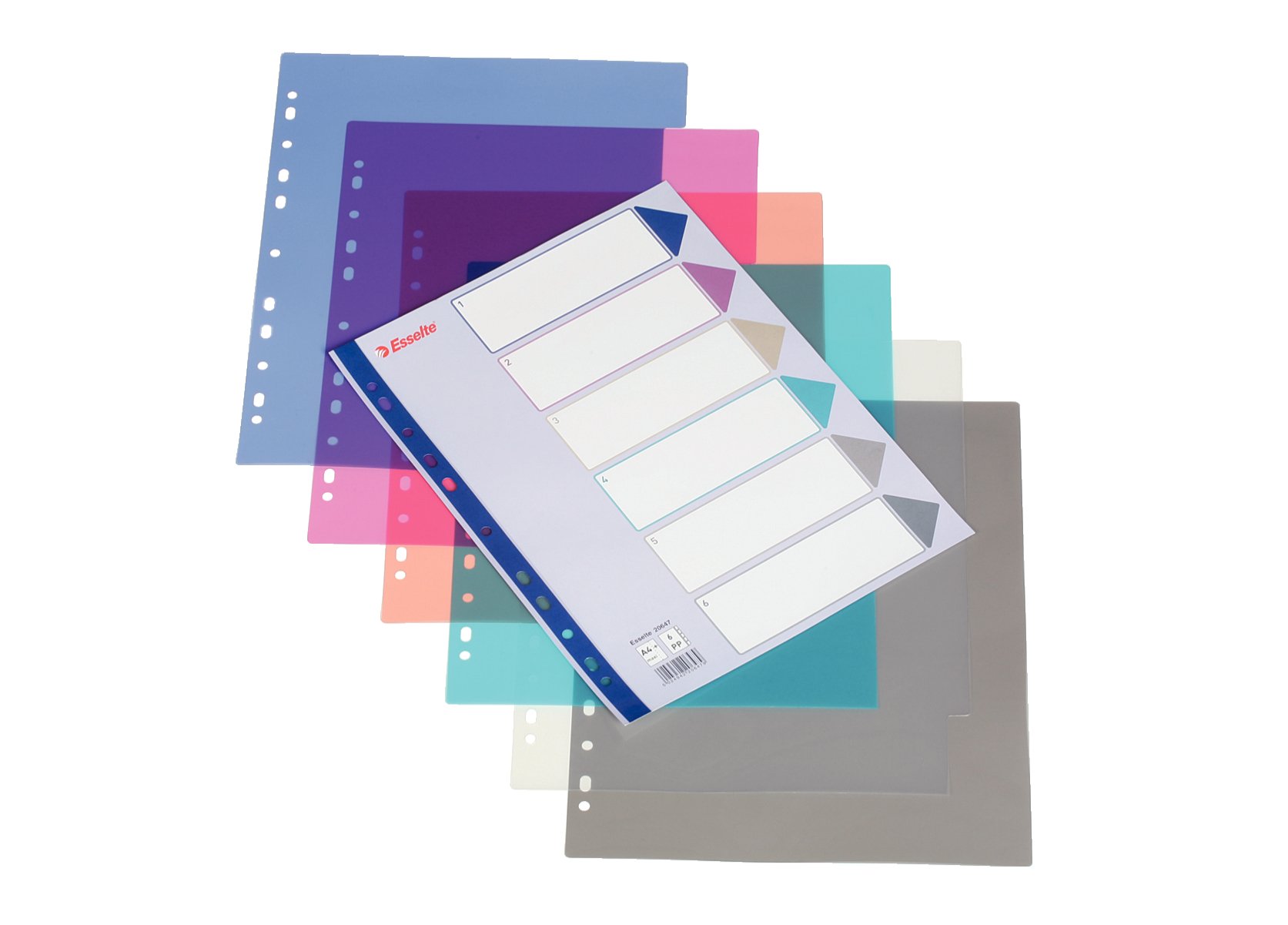 esselte-intercalare-in-ppl-traslucido-6-tasti-formato-maxi-a4 image 2