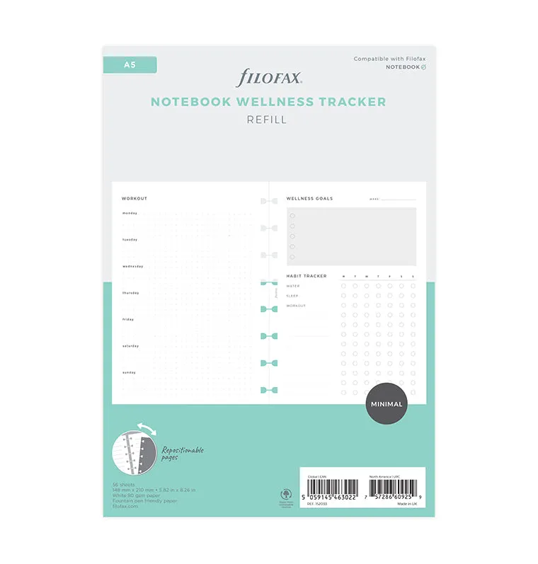 filofax-wellness-tracker-notebook-refill-a5-56-fogli image 1