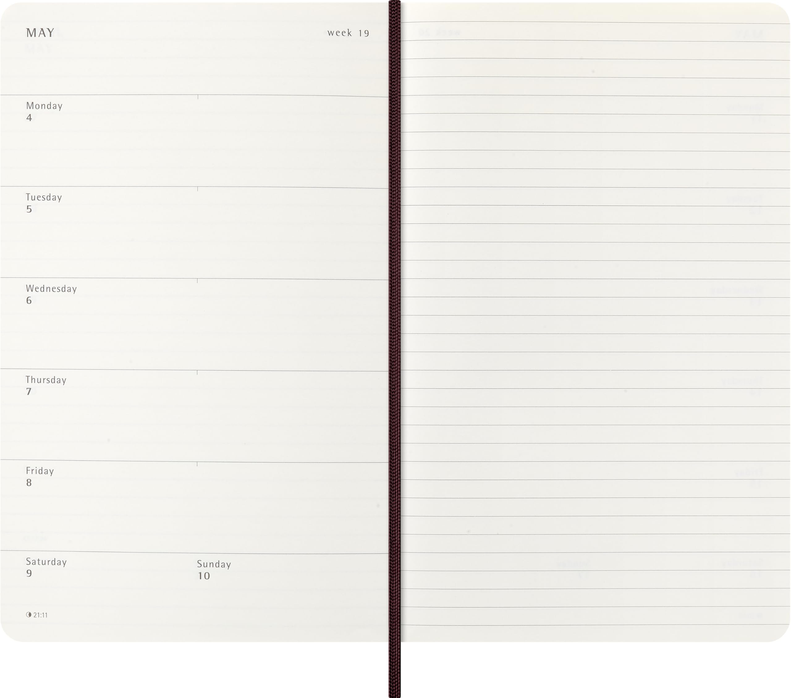 moleskine-weekly-planner-2026-precious-ethical-bordeaux-13x21-cm image 5