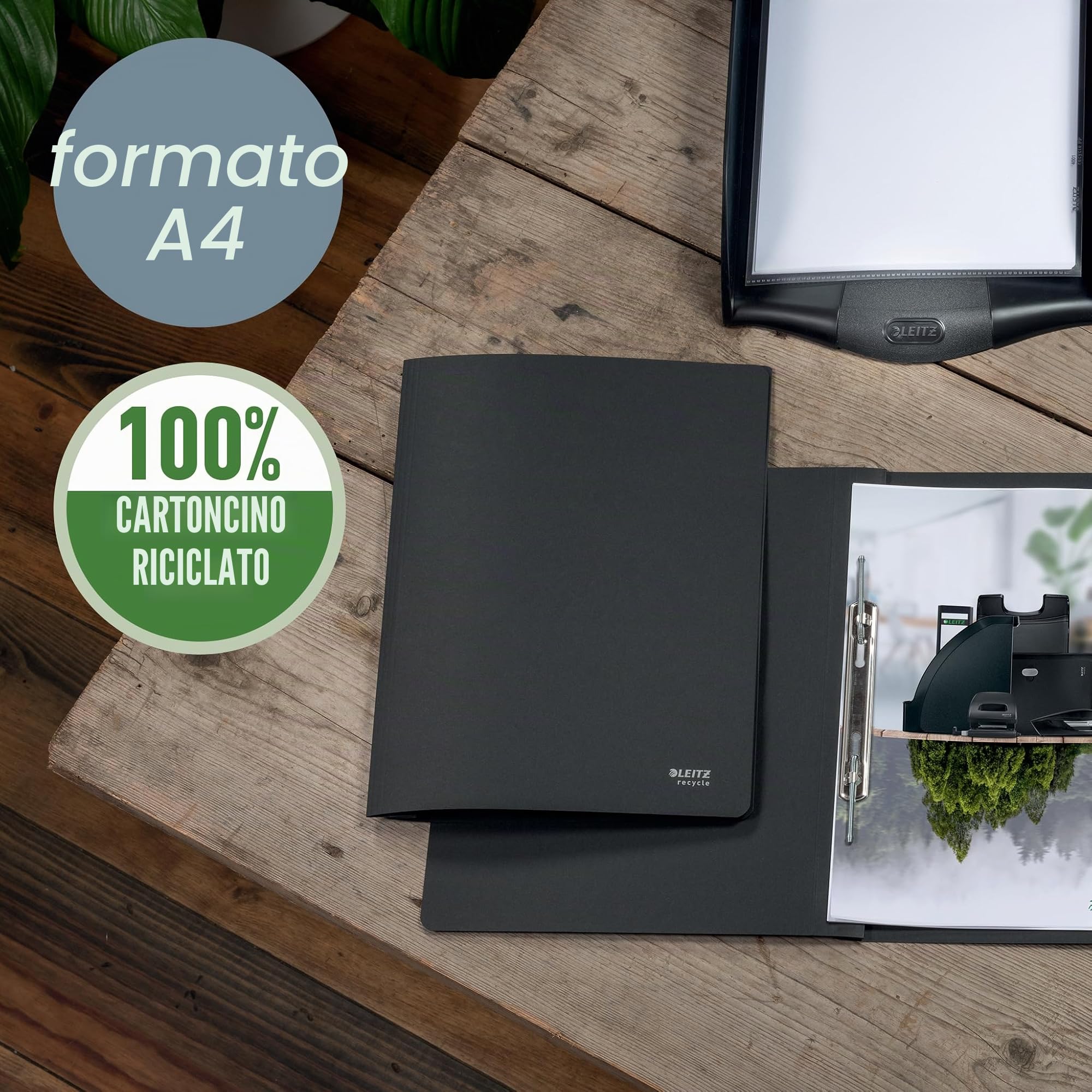 leitz-recycle-clip-file-a4-con-spirale-250-fogli-nero image 2