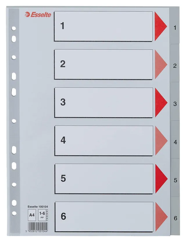 esselte-rubrica-ppl-numerica-1-6-formato-a4-100104-grigia image 1