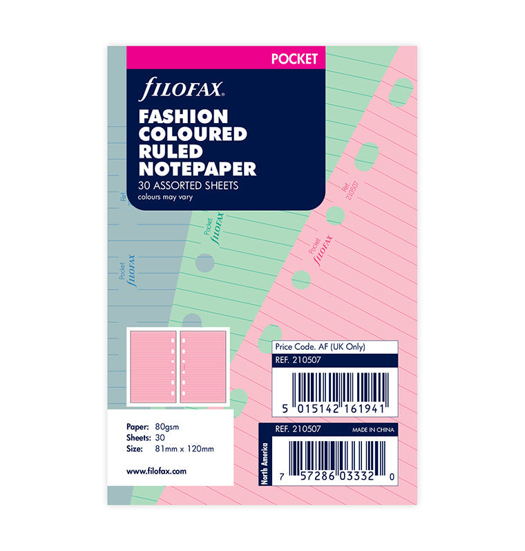 filofax-fogli-colorati-a-righe-fashion-pocket-30pz image 1