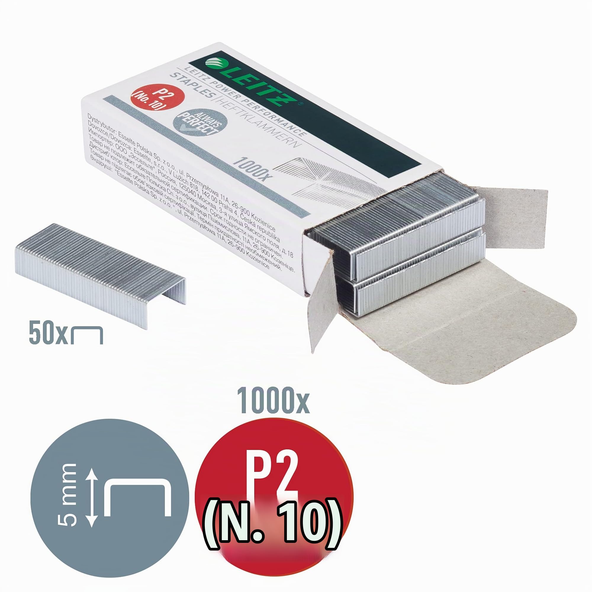 leitz-punti-metallici-p2-no-10-acciaio-per-10-fogli-1000-pezzi image 3