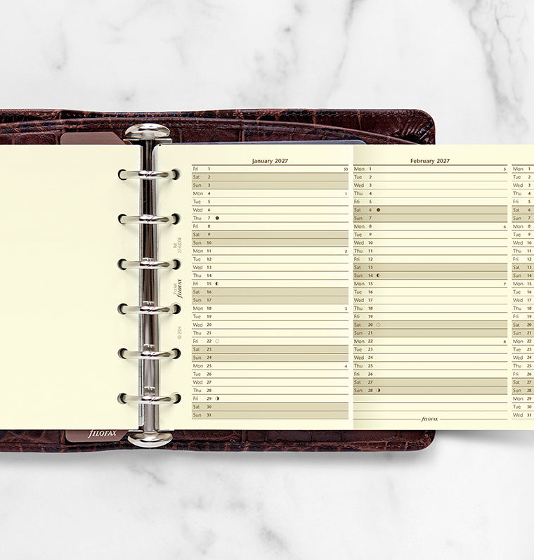 filofax-planner-annuale-verticale-crema-pocket-inglese-2027 image 2