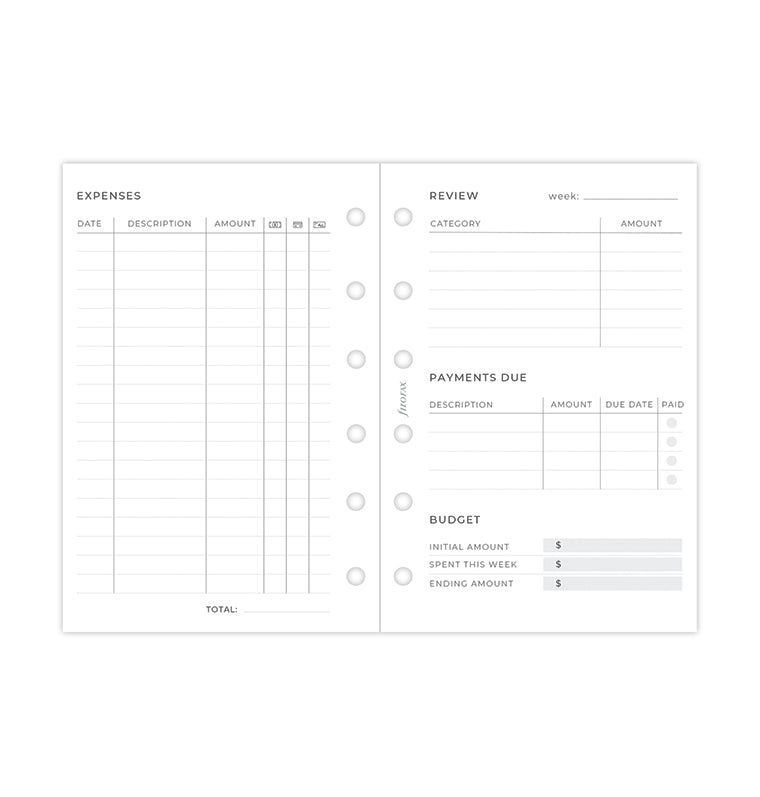 filofax-expense-tracker-refill-pocket-layout-minimal-80gsm image 4