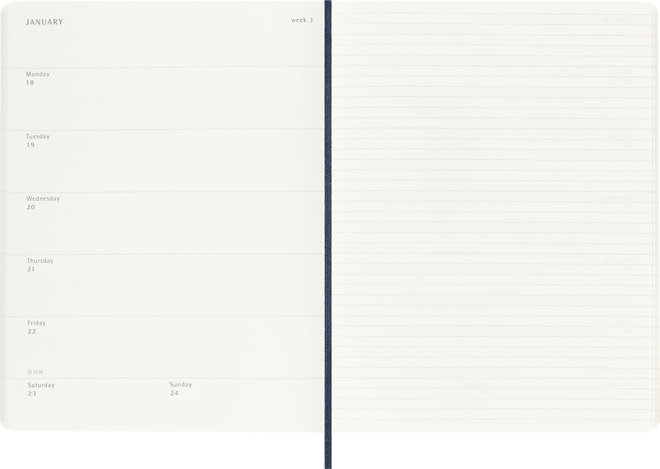 moleskine-agenda-settimanale-2027-xl-19x25-cm-blu-zaffiro-copertina-morbida image 3