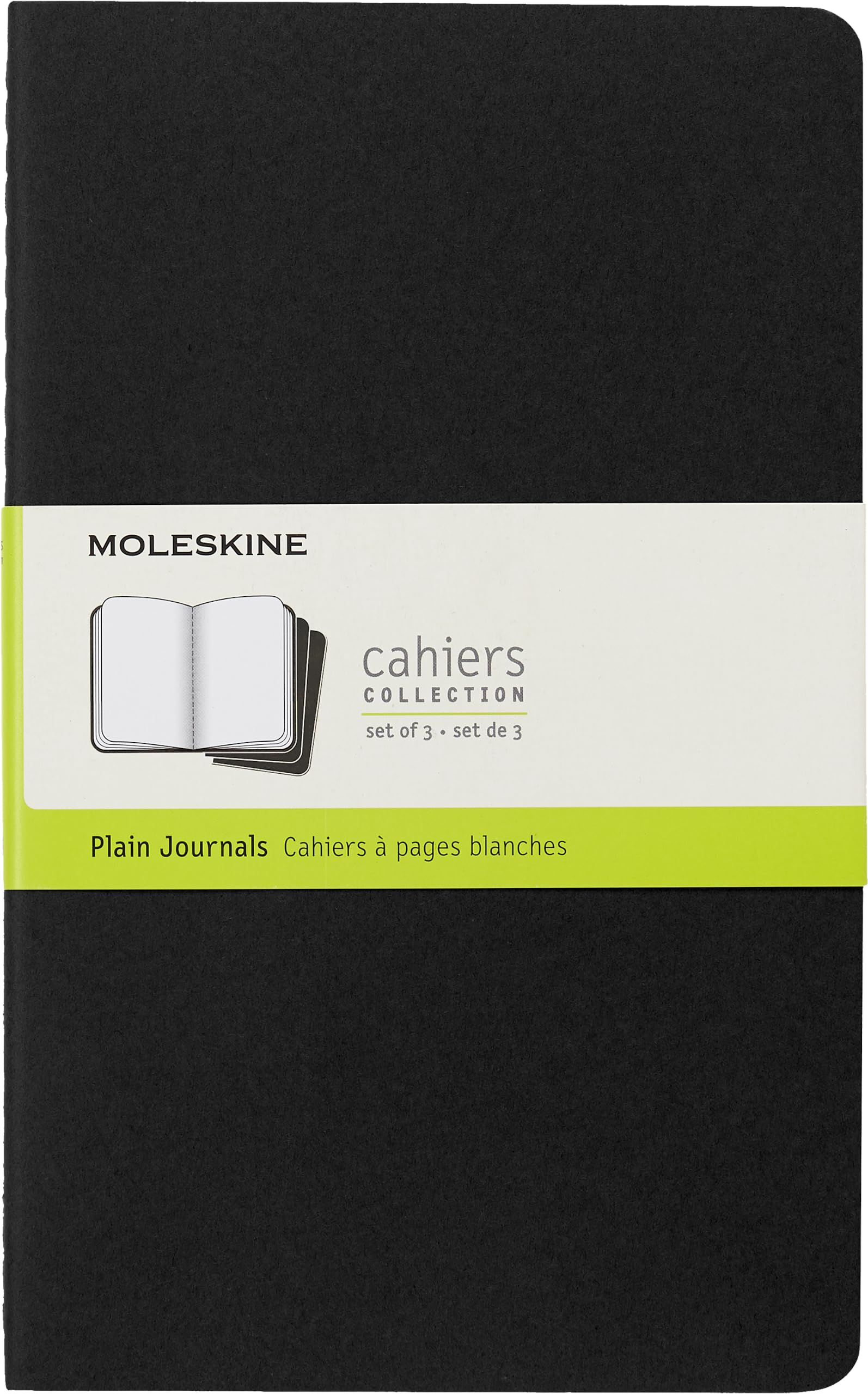 moleskine-cahier-set-3-quaderni-pagine-bianche-nero image 1