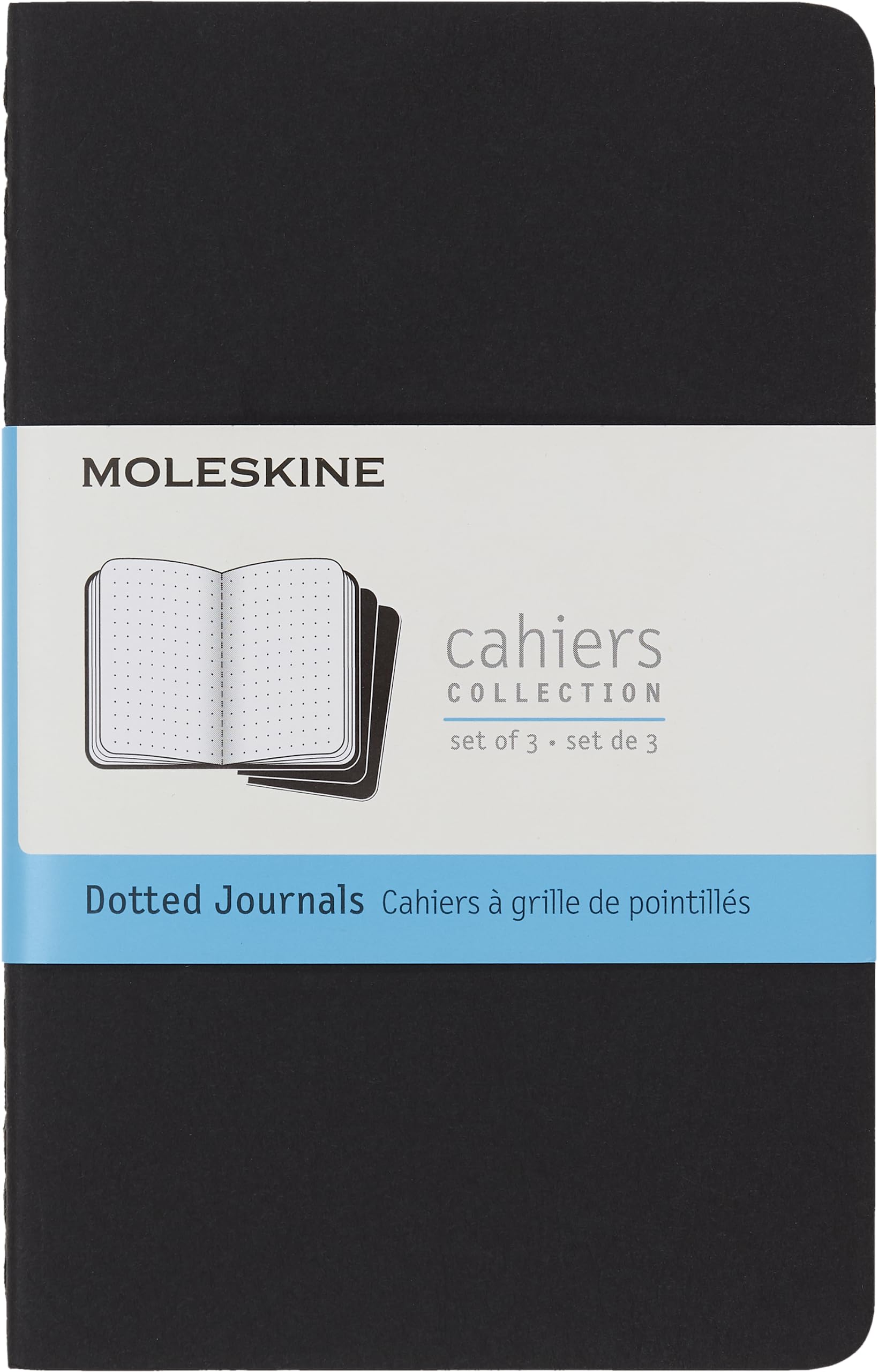 moleskine-cahier-journal-pocket-9-x-14-cm-set-3-quaderni-puntinate-nero-124-pagi image 1