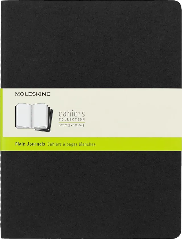 moleskine-cahier-journal-set-3-quaderni-xl-19x25-cm-nero-pagine-bianche-120-pagi image 1