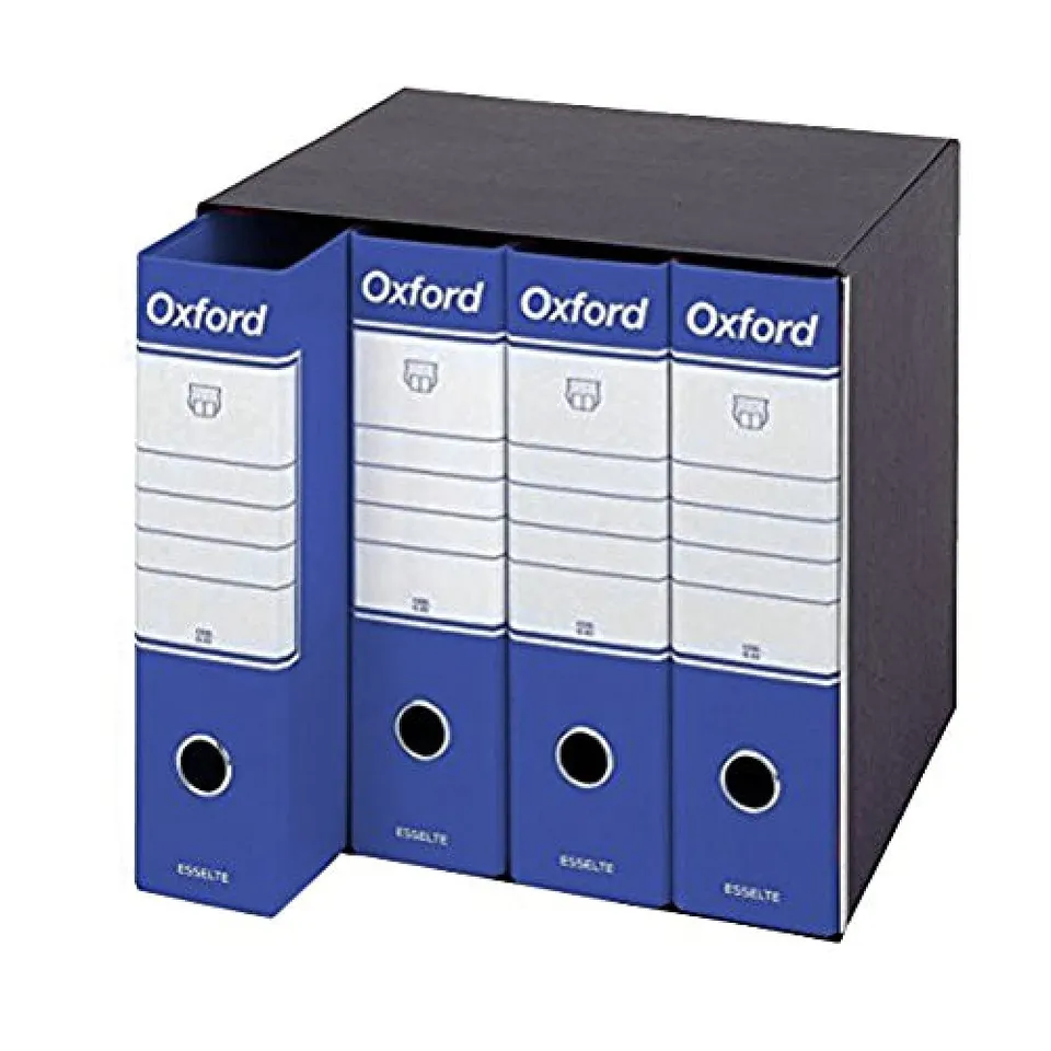 esselte-oxford-gruppo-4-registratori-a-leva-blu-con-custodia-8-cm image 1