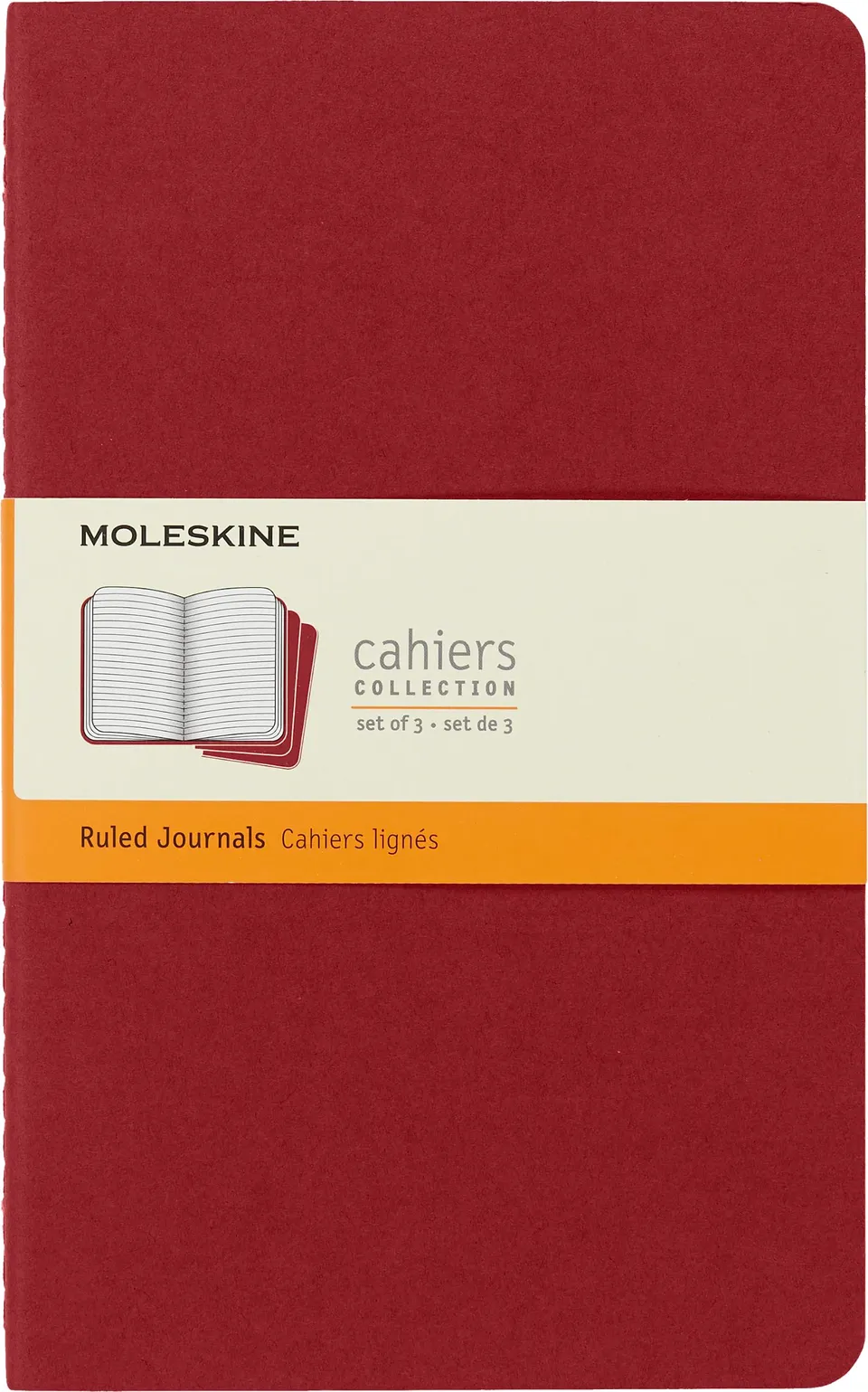 moleskine-cahier-journal-set-3-quaderni-a-righe-rosso-large-13x21-cm-80-pagine image 1