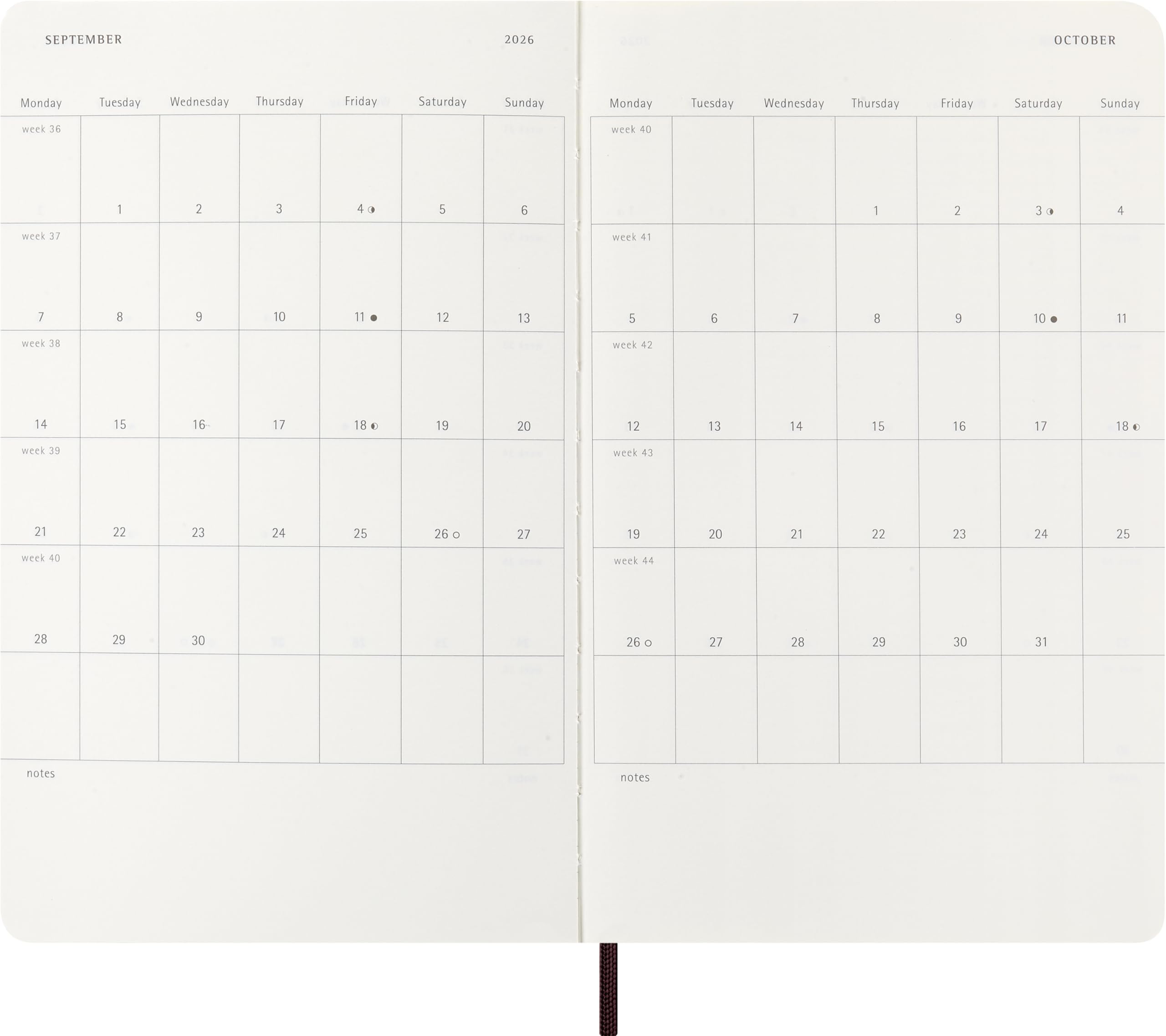 moleskine-weekly-planner-2026-precious-ethical-bordeaux-13x21-cm image 6