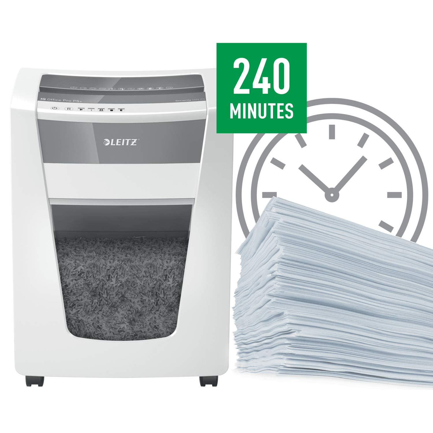 leitz-iq-office-pro-distruggidocumenti-microtaglio-p5-7-fogli-30l-bianco image 5