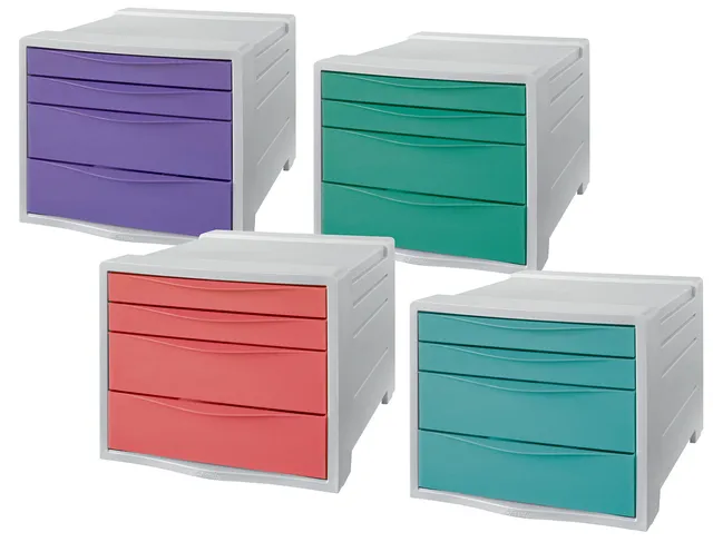esselte-colour-breeze-cassettiera-da-scrivania-4-cassetti image 1