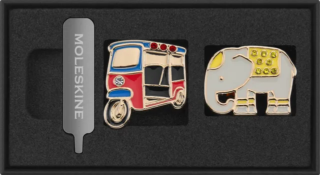 moleskine-pins-thailandia-tuk-tuk-ed-elefante-per-taccuini-e-agende image 1