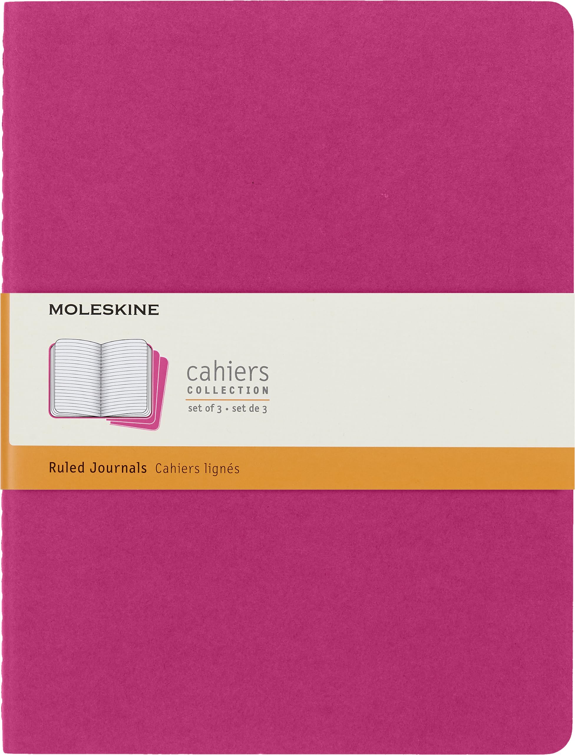 moleskine-cahier-journal-extra-large-19x25-cm-righe-rosa-set-3-quaderni image 1