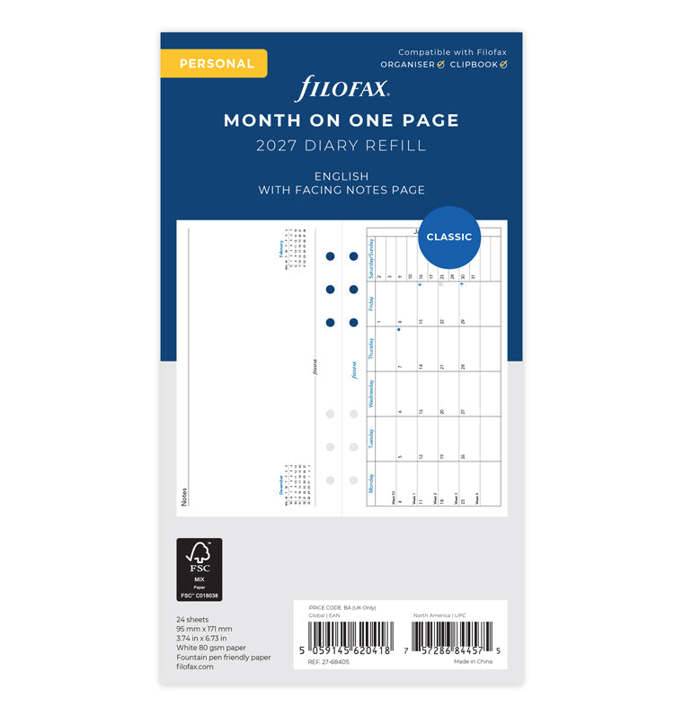 filofax-planner-mensile-con-note-personal-inglese-2027 image 1
